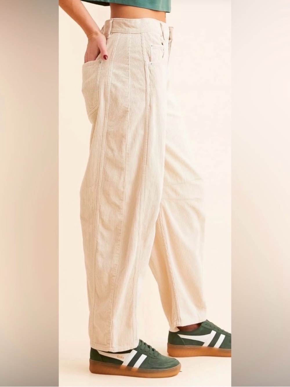 We The Free Good Luck Mid-Rise Cord Barrel Jeans - Picture 3 of 14